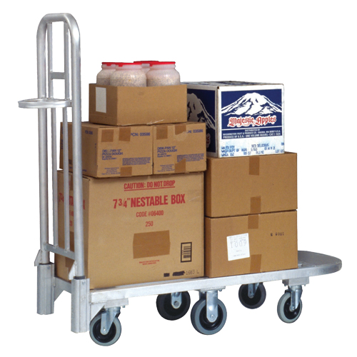 Aluminum Merchandise Cart, 20" W x 55-1/4" L, 1200 lbs. Cap., Polyurethane Wheels OSI Industrial Sales