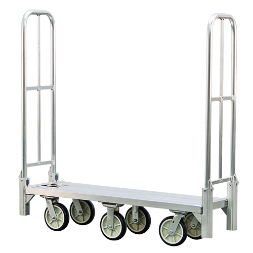 Aluminum U-Boat Folding Bulk Delivery Cart, 18" W x 61" L, 1200 lbs. Cap., Polyurethane Wheels OSI Industrial Sales