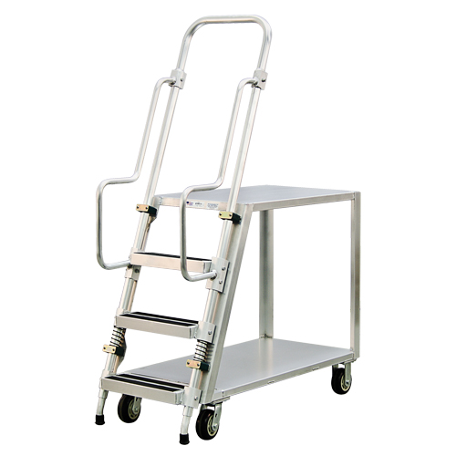 Chariot de pr&eacute;paration en aluminium avec &eacute;chelle, Aluminium, 22" la x 51-1/2" p, 2 tablettes, Capacit&eacute; 800 lb OSI Industrial Sales