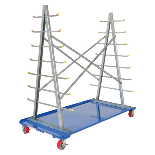 A-Frame Bar & Pipe Cart, Steel, 36-3/4" W x 73-3/4" D x 72-1/2" H, 2000 lbs. Capacity OSI Industrial Sales