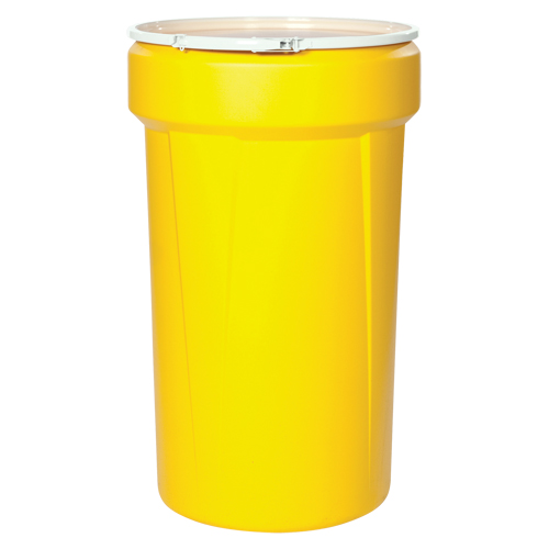 Nestable Polyethylene Drum, 55 US gal (45 imp. gal.), Open Top, Yellow OSI Industrial Sales