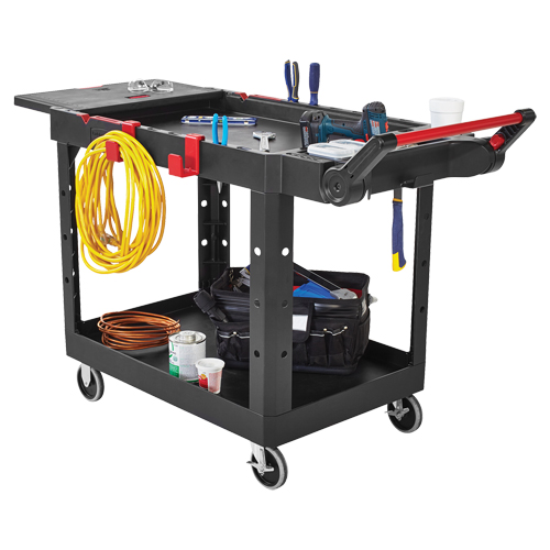 Heavy-Duty Adaptable Utility Cart, 2 Tiers, 17-3/4" x 36" x 46-1/5", 500 lbs. Capacity OSI Industrial Sales