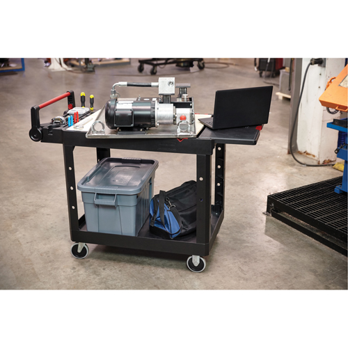 Heavy-Duty Adaptable Utility Cart, 2 Tiers, 17-3/4" x 36" x 46-1/5", 500 lbs. Capacity OSI Industrial Sales