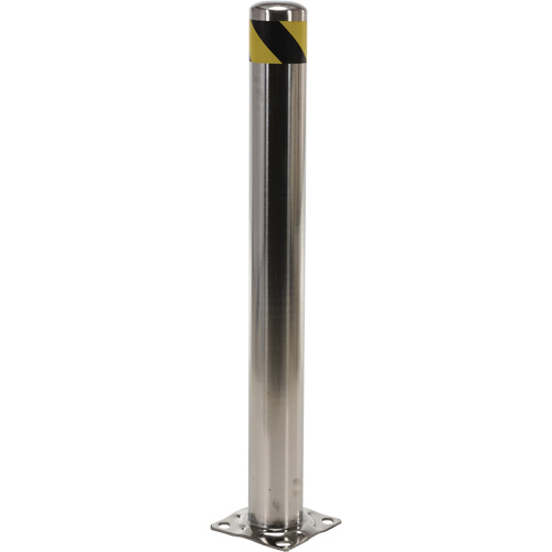 Safety Bollard, Stainless Steel, 42" H x 8" W, Silver OSI Industrial Sales