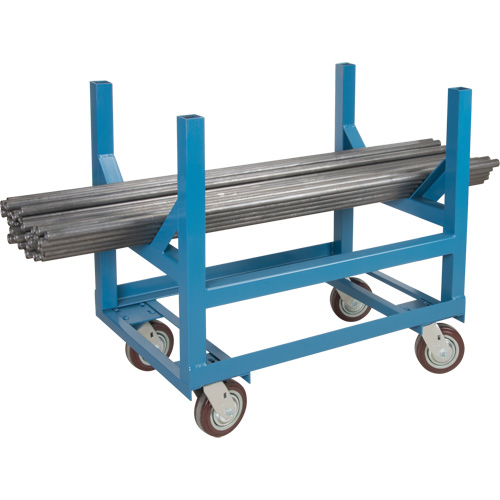 Chariot &agrave; berceaux pour tuyaux et barres, 24" lo x 24" la x 34" h, Capacit&eacute; de 2500 lb, Roue Polyur&eacute;thane OSI Industrial Sales