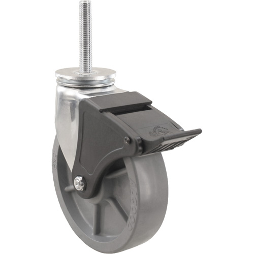 Emaxx Envirothane Caster, Swivel with Brake, 4" (101.6 mm) Dia., 1000 lbs. (453.6 kg.) Capacity OSI Industrial Sales