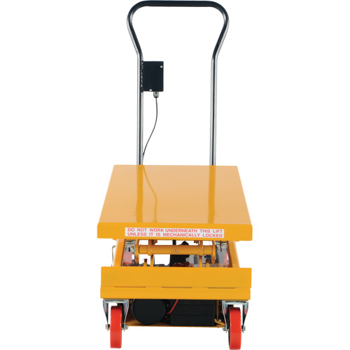 DC Powered Hydraulic Scissor Lift Elevating Cart, Steel, 39-3/4" L x 20-1/2" W, 1000 lbs. Capacity OSI Industrial Sales