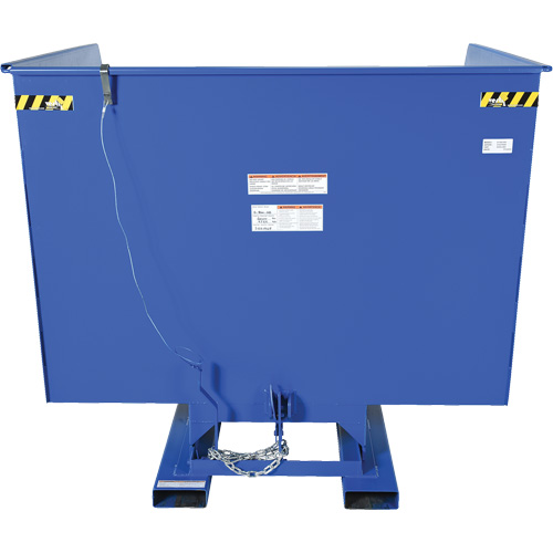 Self-Dumping Hopper, Steel, 4 cu.yd., Blue OSI Industrial Sales