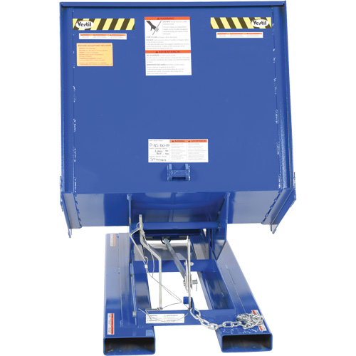 Open Sided Hopper, Steel, 1 cu.yd., Blue OSI Industrial Sales