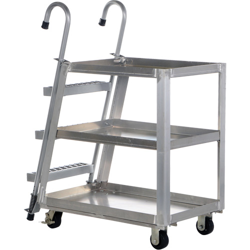 Chariot de pr&eacute;l&egrave;vement de stock, Aluminium, 21-7/8" la x 40" p, 3 tablettes, Capacit&eacute; 660 lb OSI Industrial Sales