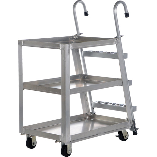 Chariot de pr&eacute;l&egrave;vement de stock, Aluminium, 21-7/8" la x 40" p, 3 tablettes, Capacit&eacute; 660 lb OSI Industrial Sales