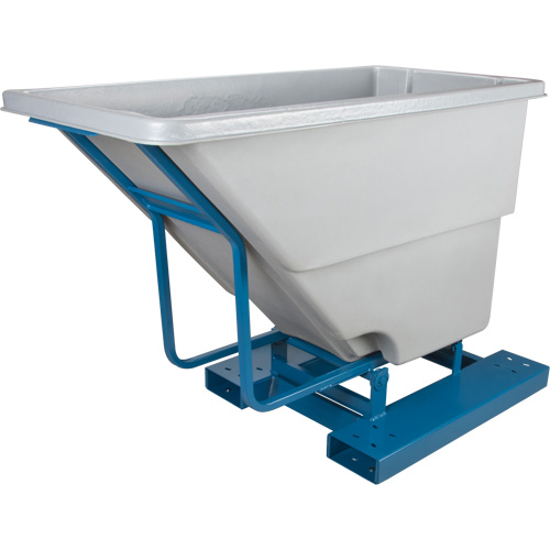 Self-Dumping Hopper, Polyethylene, 5/8 cu.yd., Grey OSI Industrial Sales