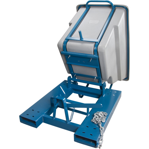 Self-Dumping Hopper, Polyethylene, 5/8 cu.yd., Grey OSI Industrial Sales