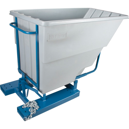 Self-Dumping Hopper, Polyethylene, 1-1/10 cu.yd, Grey OSI Industrial Sales