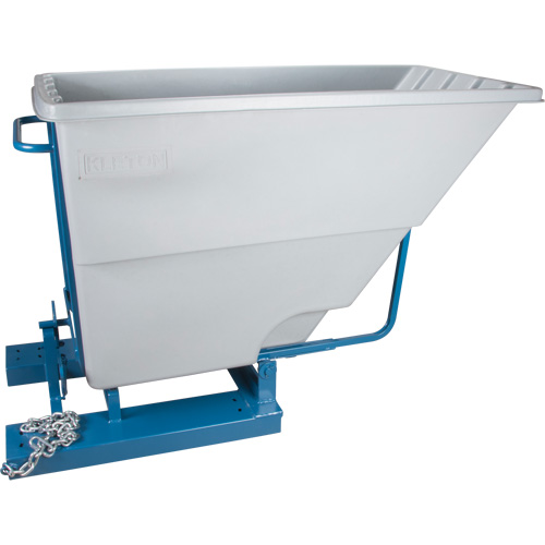 Self-Dumping Hopper, Polyethylene, 1-1/10 cu.yd, Grey OSI Industrial Sales