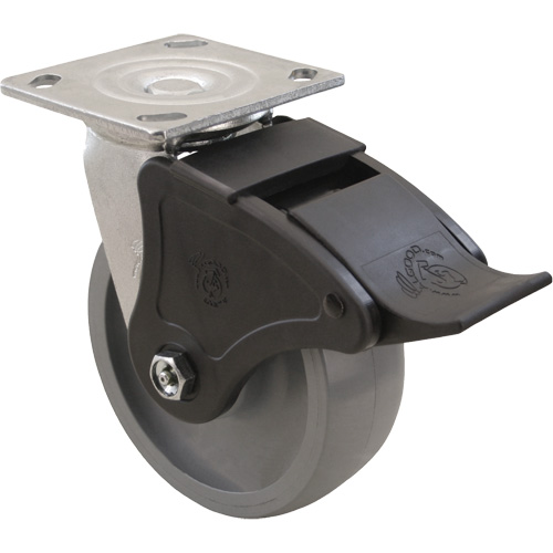 Roulette Max9, Pivotant, 6" (152,4 mm), Gris-WOW Envirothane, 1100 lb (498,95 kg) OSI Industrial Sales