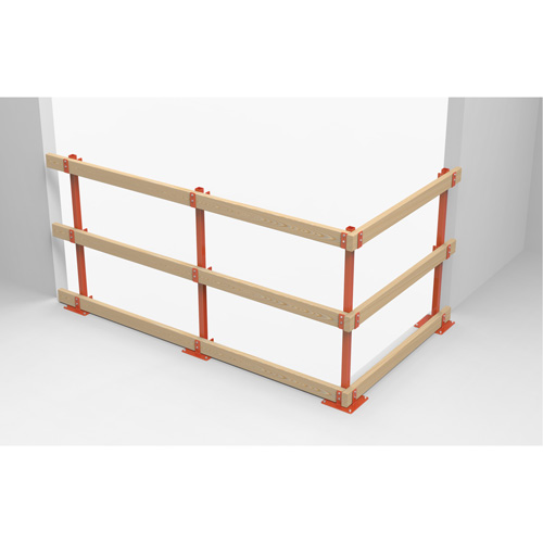 Poteaux temporaires ProGuards pour barri&egrave;re de s&eacute;curit&eacute;, 8" la x 39" h, Orange OSI Industrial Sales