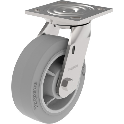 21 Series Medium-Duty Caster, Rigid, 4" (101.6 mm), Thermoplastic Rubber, 300 lbs. (136 kg.) OSI Industrial Sales