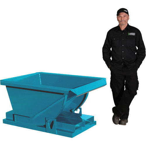 Conteneur autobasculeur, Acier, 1/4 vg³, Bleu OSI Industrial Sales