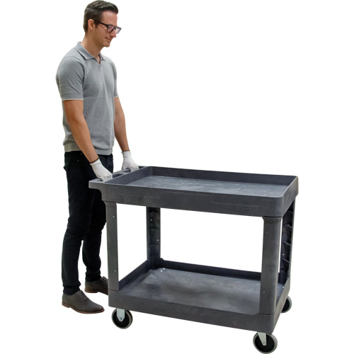 Utility Service Cart, 2 Tiers, 24-5/8" x 32-1/2" x 40", 550 lbs. Capacity OSI Industrial Sales