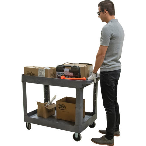 Utility Service Cart, 2 Tiers, 24-5/8" x 32-1/2" x 40", 550 lbs. Capacity OSI Industrial Sales