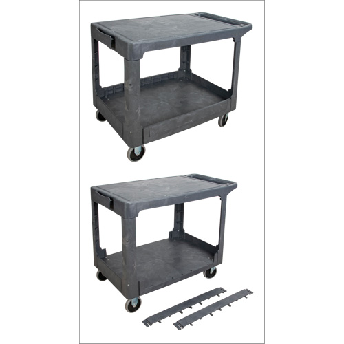 Chariot utilitaire pour l'entretien avec tablette plate, 2 tiers, 25-1/4" x 32-1/4" x 44", Capacit&eacute; 550 lb OSI Industrial Sales
