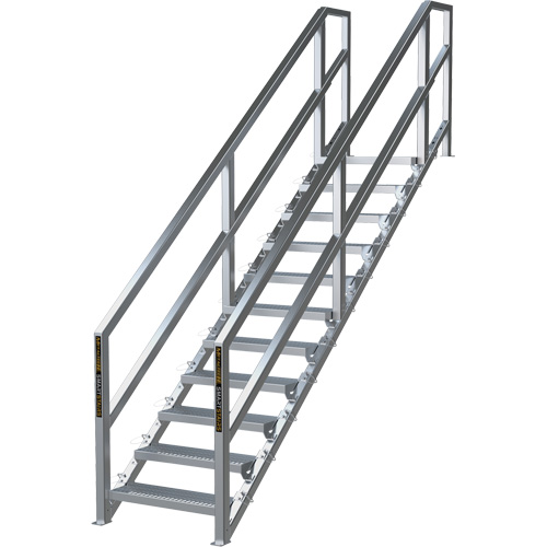 SmartStairs 11-16 Steps Modular Construction Stair System, 120" H OSI Industrial Sales
