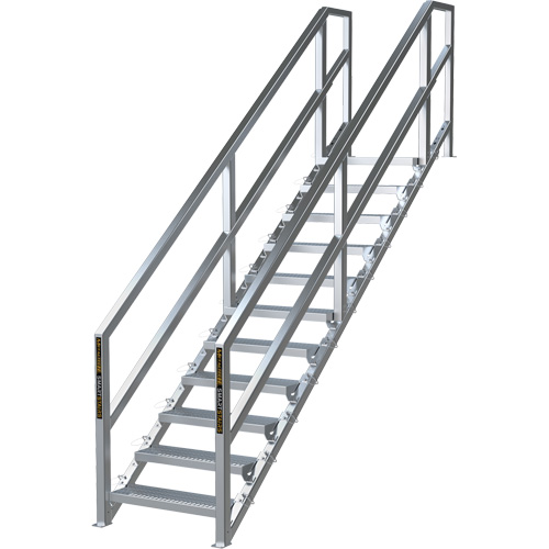 SmartStairs 11-16 Steps Modular Construction Stair System, 120" H OSI Industrial Sales