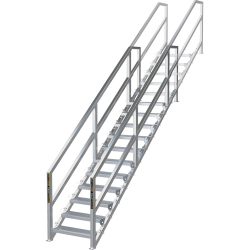 SmartStairs 11-16 Steps Modular Construction Stair System, 120" H OSI Industrial Sales