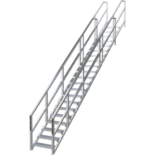 SmartStairs 17-21 Steps Modular Construction Stair System, 157-1/2" H OSI Industrial Sales