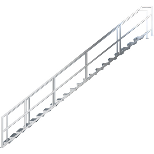 SmartStairs 17-21 Steps Modular Construction Stair System, 157-1/2" H OSI Industrial Sales