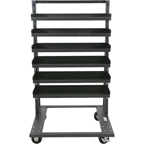 Single-Sided Heavy Duty A-Frame Cart with 6 Lipped Trays, 38" x 25" x 63", 2500 lbs. Capacity OSI Industrial Sales