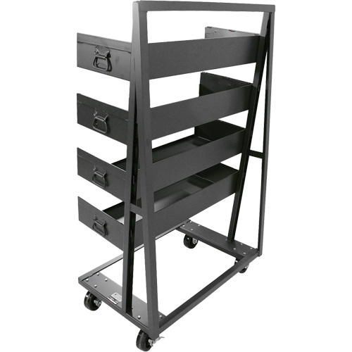 Single-Sided Heavy Duty A-Frame Cart with 4 Large Trays, 38" x 25" x 63", 2500 lbs. Capacity OSI Industrial Sales