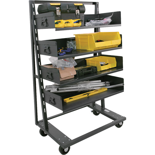 Single-Sided Heavy Duty A-Frame Cart with 4 Large Trays, 38" x 25" x 63", 2500 lbs. Capacity OSI Industrial Sales