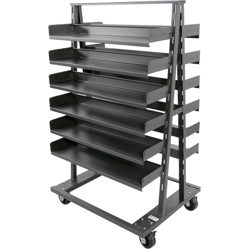 Double-Sided Heavy Duty A-Frame Cart with 12 Trays, 38" x 30" x 63", 2500 lbs. Capacity OSI Industrial Sales