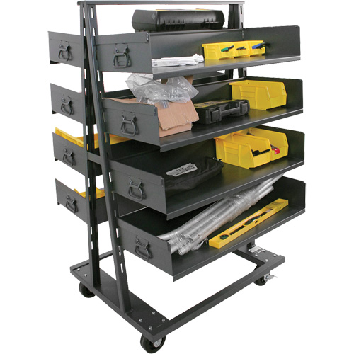 Double-Sided Heavy Duty A-Frame Cart with 8 Large Trays, 38" x 30" x 63", 2500 lbs. Capacity OSI Industrial Sales