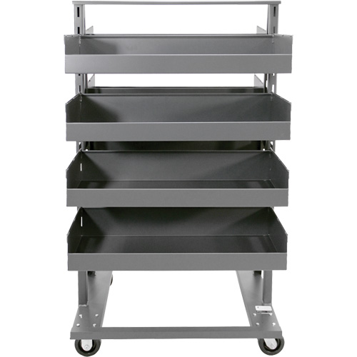 Double-Sided Heavy Duty A-Frame Cart with 8 Large Lipped Trays, 38" x 30" x 63", 2500 lbs. Capacity OSI Industrial Sales