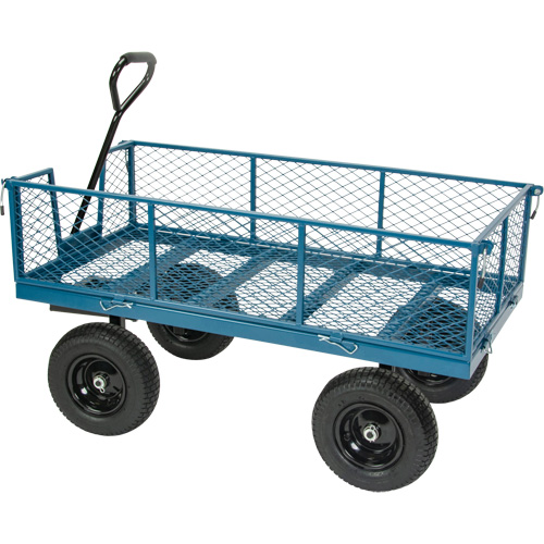 Wagon avec c&ocirc;t&eacute;s rabattables, 24" la x 48" la x Capacit&eacute; 800 lb OSI Industrial Sales