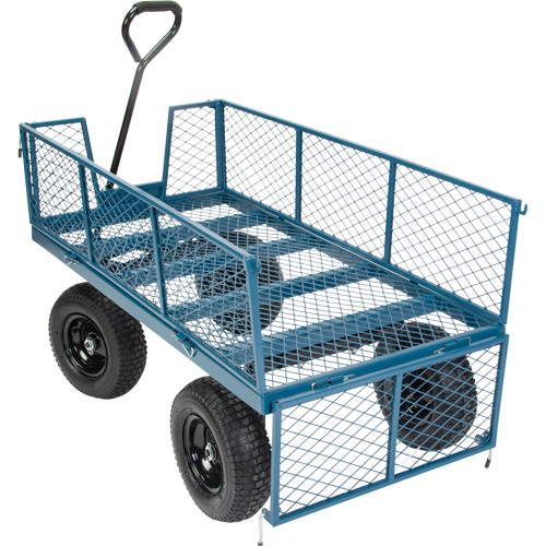 Wagon avec c&ocirc;t&eacute;s rabattables, 24" la x 48" la x Capacit&eacute; 800 lb OSI Industrial Sales