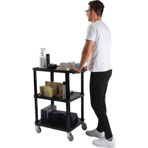 Chariot utilitaire avec tablette plate, 3 tiers, 18-1/8" x 37-3/8" x 27-3/4", Capacit&eacute; 330 lb OSI Industrial Sales