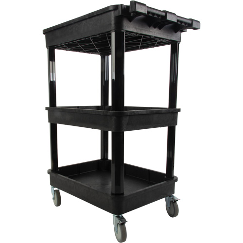 Utility Cart with Deep Lip Shelf, 3 Tiers, 19" x 39-1/2" x 28-1/4", 330 lbs. Capacity OSI Industrial Sales