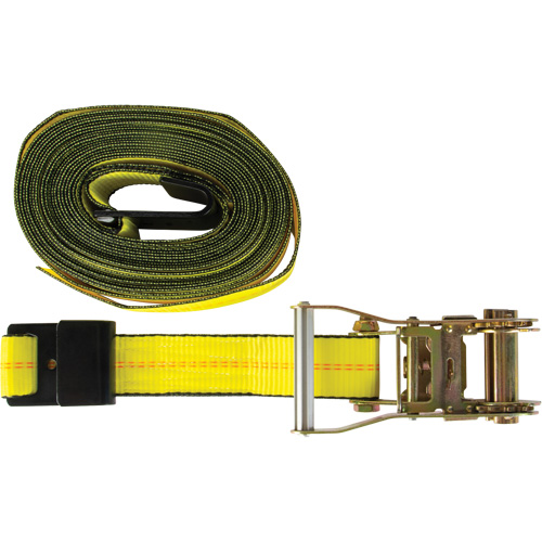 Winch Strap, Flat Hook, 2" W x 30' L, 3335 lbs. (1512 kg) Working Load Limit OSI Industrial Sales
