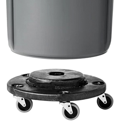 Brute&reg; Dolly, Polyethylene, Black, Fits: 20 - 55 US Gal. OSI Industrial Sales