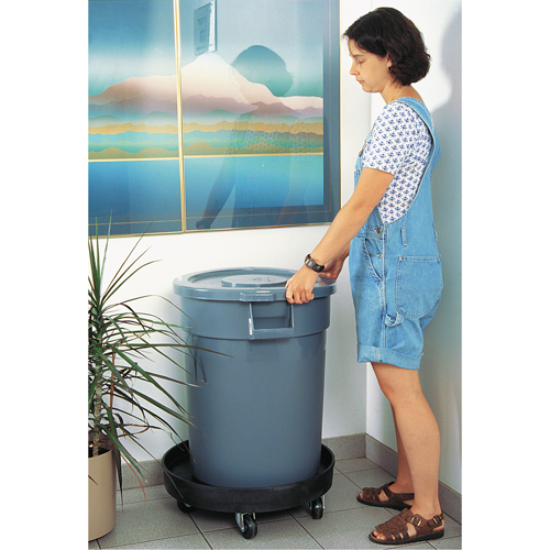 Waste Container Dolly, Polyethylene, Black OSI Industrial Sales