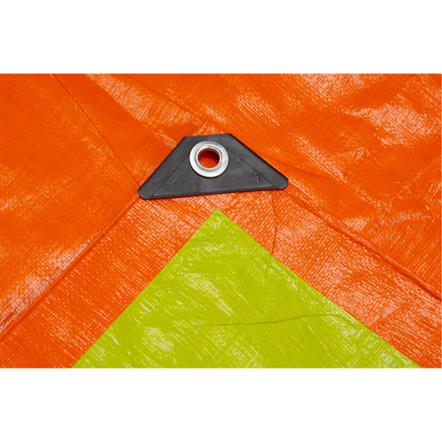 High-Visibility Heavy-Duty Woven Tarp, Polyethylene, Green/Orange, 16' x 20' x 12 mils OSI Industrial Sales
