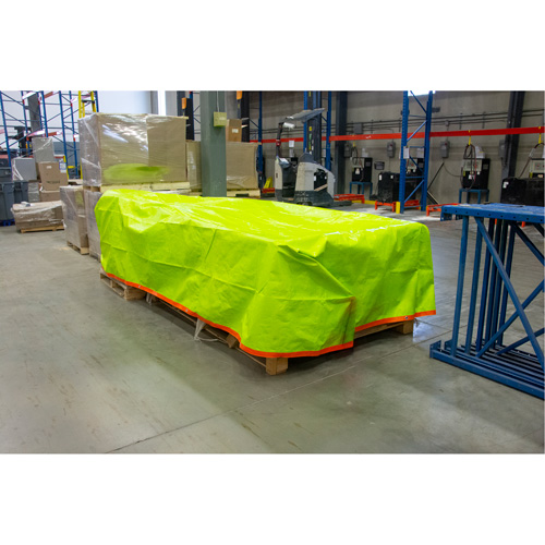 High-Visibility Heavy-Duty Woven Tarp, Polyethylene, Green/Orange, 16' x 20' x 12 mils OSI Industrial Sales