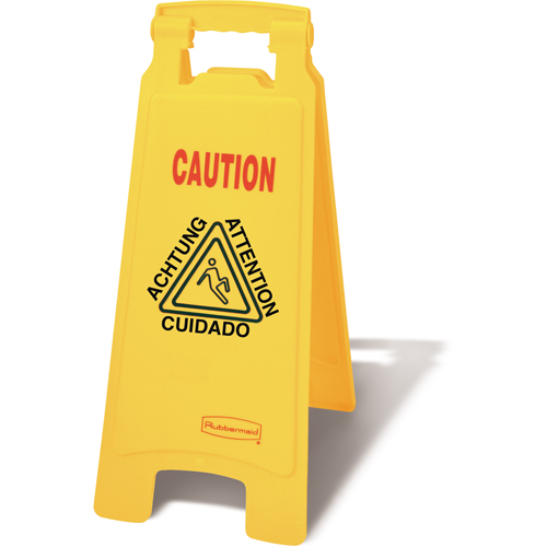 Wet Floor Safety Signs, Quadrilingual with Pictogram OSI Industrial Sales