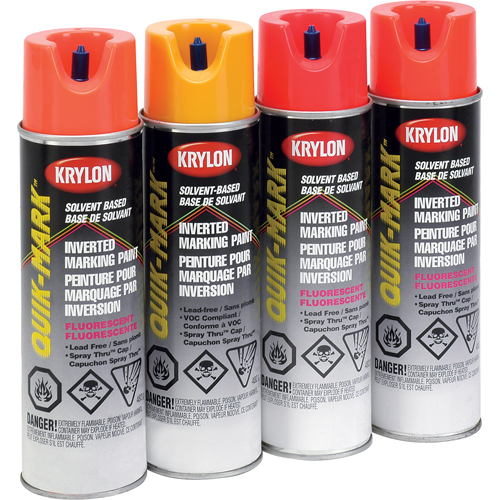 Peinture de marquage industrielle invers&eacute;e &agrave; base de solvant Quik-Mark, 17 oz, Canette a&eacute;rosol OSI Industrial Sales