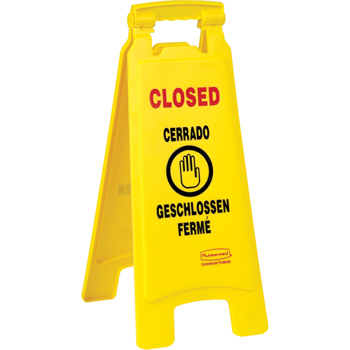 Closed Safety Signs, Quadrilingual with Pictogram OSI Industrial Sales