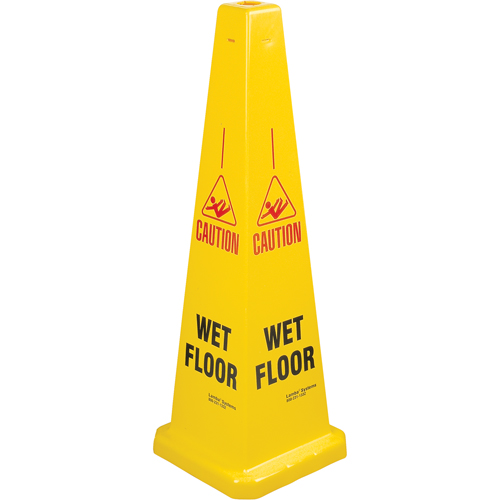 "Wet Floor" Lamba Traffic Cones, English with Pictogram OSI Industrial Sales